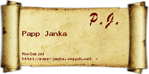 Papp Janka névjegykártya